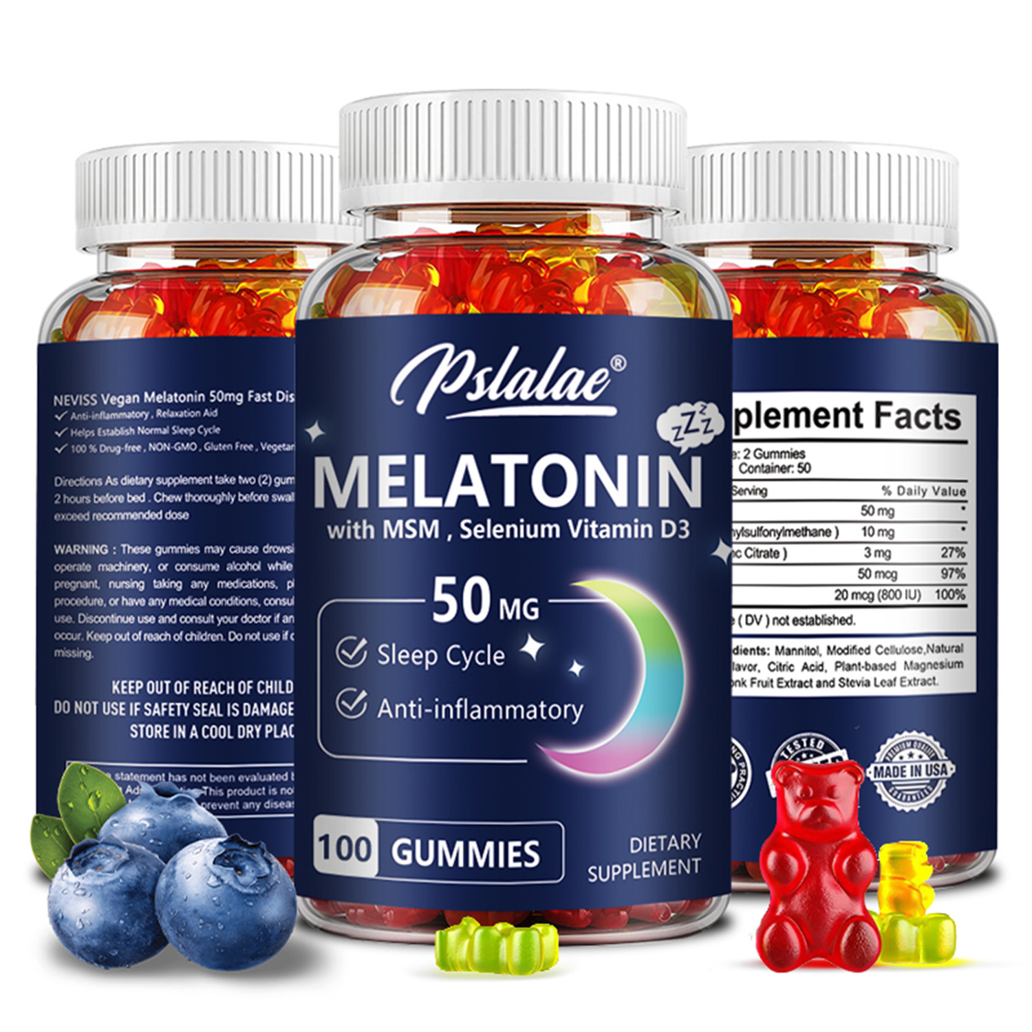 Melatonin Sleep Gummy - Gummies à la mélatonine 50 mg